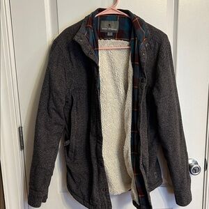 Royal Robbins Men's Charcoal Jacket with Plaid Accents